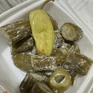 Moldy pickles.
