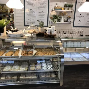 a display of baked goods