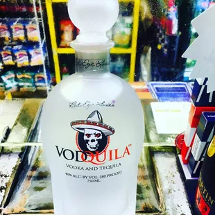 a bottle of vodka in a store