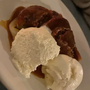 GF Warm Banana Custard Cake