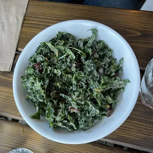 Organic Kale Salad with Pumpkin Seed &amp; Dried Cranberries