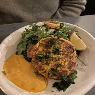 Salmon & Cod Cake Burger