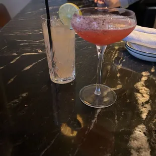 Cocktails, Paloma and their gin specialty.