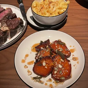 The sweat potato and mac &amp; cheese sides