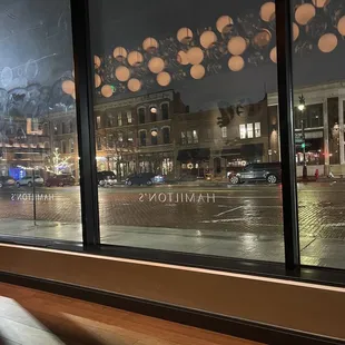 a city street at night