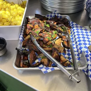 a tray of food on a table