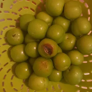 Rotten pieces in the plum bag, $10 a pound.
