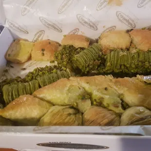 Broken pieces of baklava. Over $30 a box.