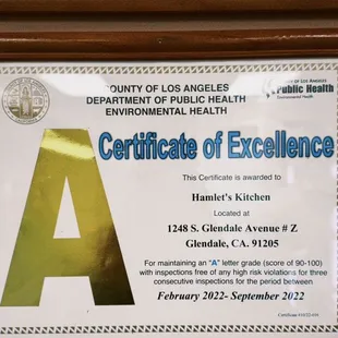 Golden A! Only one in LA