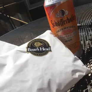 Grapefruit beer and sammich in the summer time