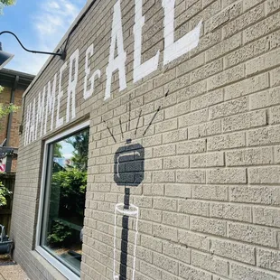 a sign on the side of a building