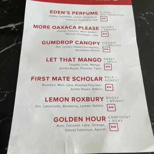 menu