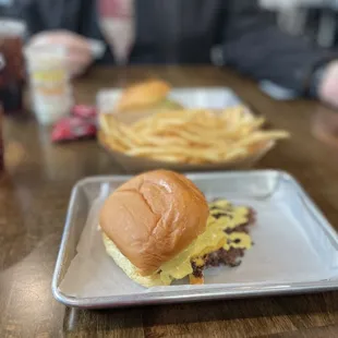 Hammer Burger and shoestring fries