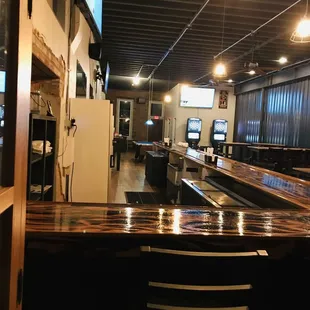 the bar and seating area