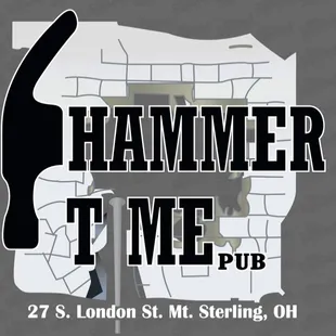 a hammer stuck in the wall