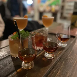 a selection of cocktails