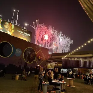 fireworks in the night sky