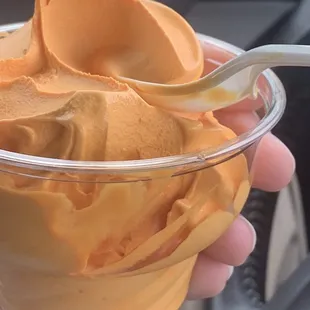 Georgia Peach soft frozen custard.