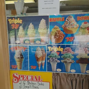 Illustrated menu in the window