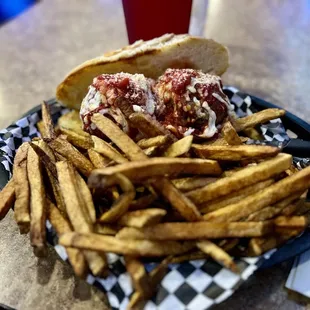 Meatball Sandwich with Fresh Cut Fries