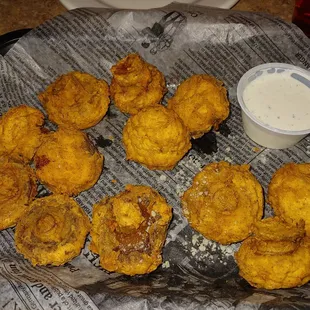 Batter fried mushrooms