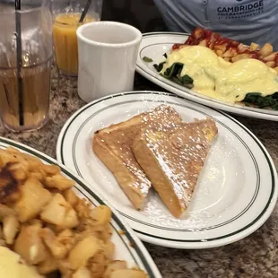 two plates of food on a table