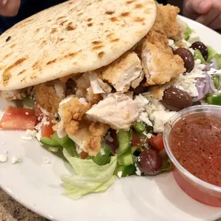 Crispy Chicken Greek Salad