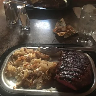 Steak was perfectly cooked.