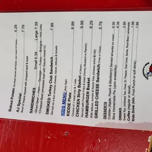 menu