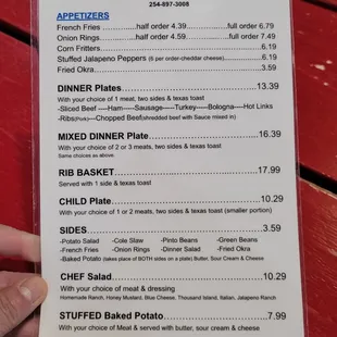 menu