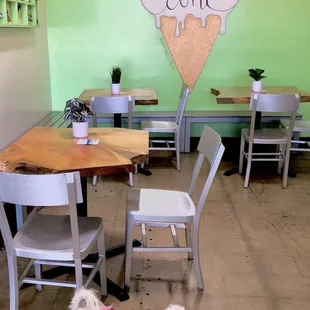 Interior seating and pup friendly