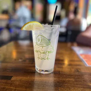 a glass of lemonade