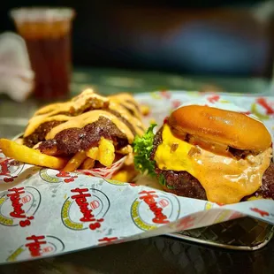 Hammy's double smashburger and smashfries.