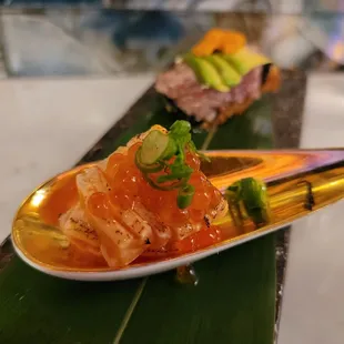 a close up of a plate of food