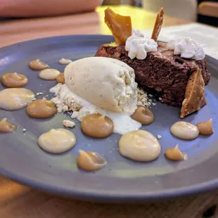 Chocolate Peanut Butter Mousse. $14. Cashew brittle, peanut and white chocolate ganache, caramel, salted honey ice cream.