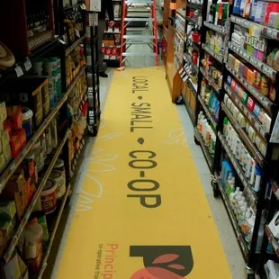 a sign in a grocery store