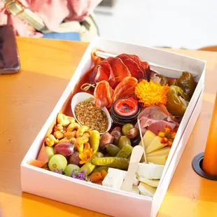 a box of meats and cheeses