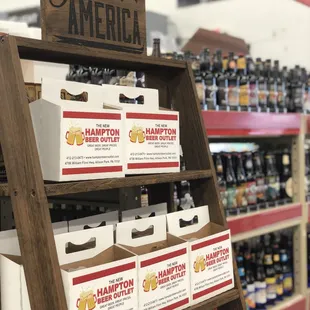shelves of beer in a store