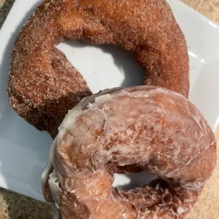 two donuts on a plate