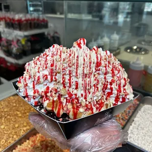 Strawberry Shortcake Belgian Waffle Sundae