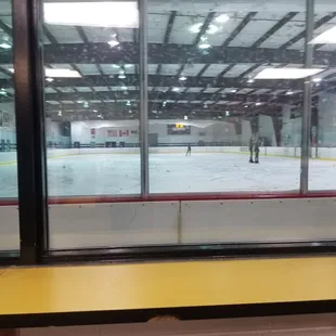Viewing area view of the rink