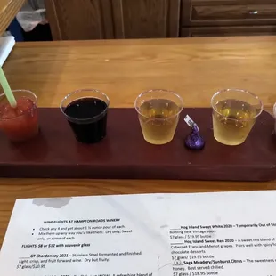 My wine flight - $8