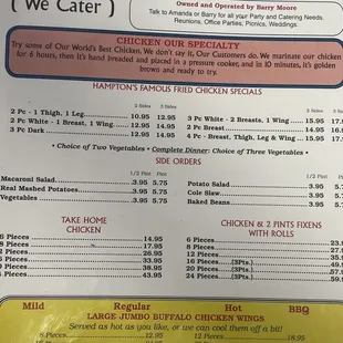 a menu for the world&apos;s best chicken