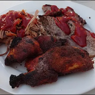 Since today was Friday, and during late spring, summer and early fall, Friday IS barbecue at Ham's Station, we went with barbecue.