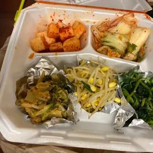 a tray of food
