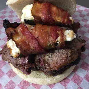 Brisket jalapeño popper sandwich