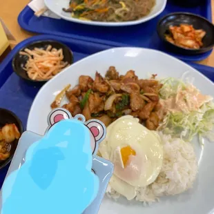 Chicken plate, banchan AND the little cabbage salad.
