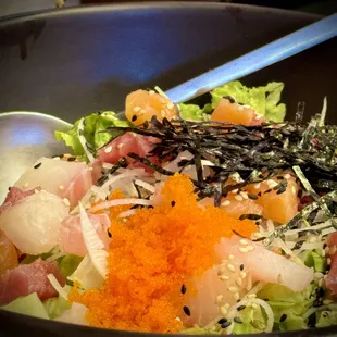 Raw Fish and Steam Rice Bowl