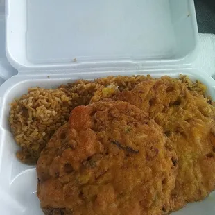 Shrimp egg foo yung lunch