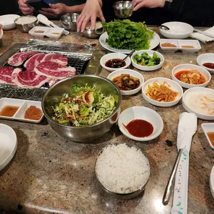 a table full of food